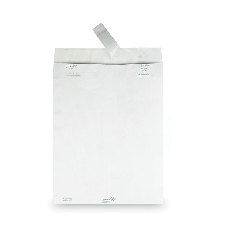 Survivor® Lightweight 14 lb Tyvek Catalog Mailers, #13 1/2, Square Flap, Redi-Strip Adhesive Closure, 10 x 13, White, 50/Box (QUAR1582) Box of 50