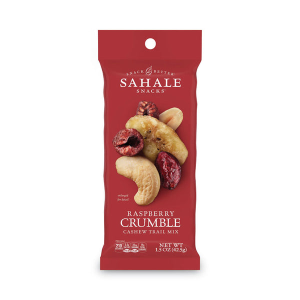 Sahale Snacks® Glazed Mixes, Raspberry Crumble Cashew Trail Mix, 1.5 oz Pouch, 18/Carton (SMU900362)