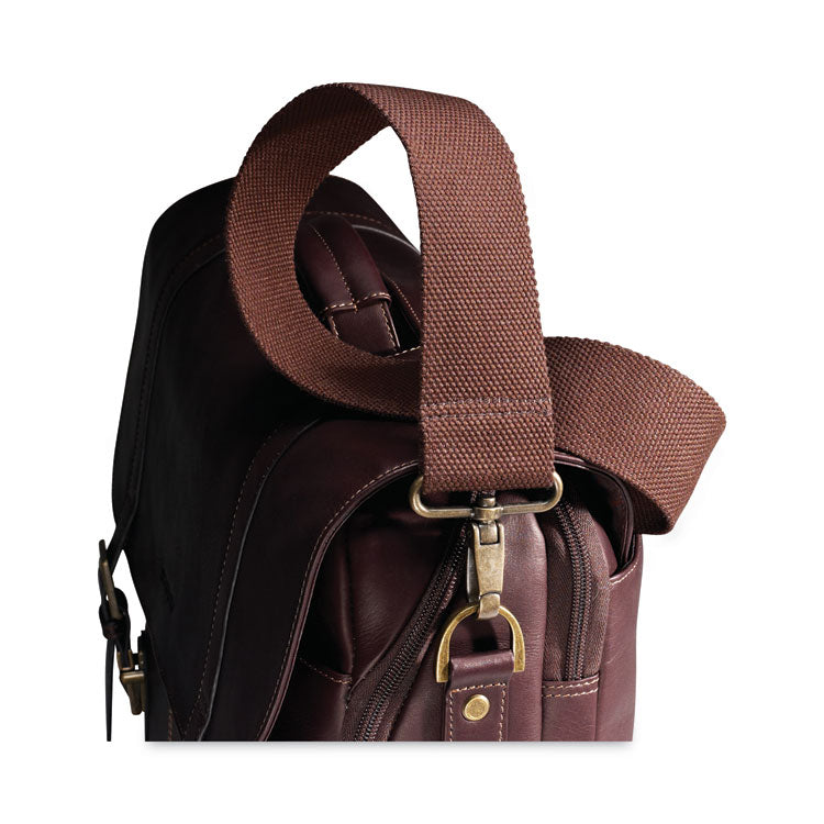Samsonite® Leather Flapover Case, Fits Devices Up to 15.6", Leather, 16 x 6 x 13, Brown (SML457981139) Each