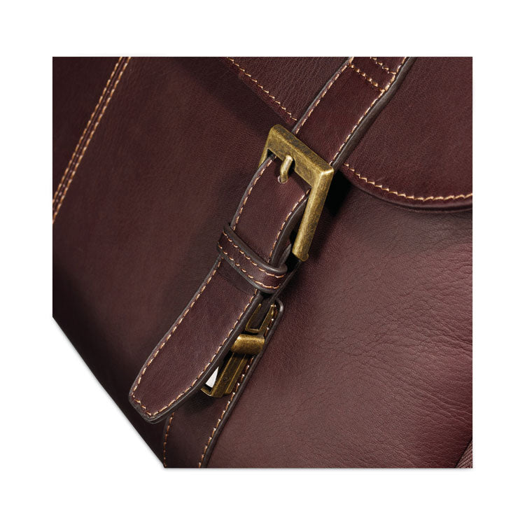 Samsonite® Leather Flapover Case, Fits Devices Up to 15.6", Leather, 16 x 6 x 13, Brown (SML457981139) Each