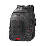 Samsonite® Tectonic PFT Backpack, Fits Devices Up to 17", Ballistic Nylon, 13 x 9 x 19, Black/Red (SML515311073) Each