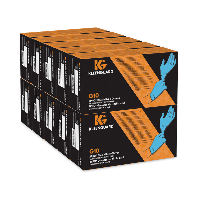 KleenGuard™ G10 2PRO Nitrile Gloves, Powder-Free, X-Large, 6 mil Thick, 9.5" Long, Blue, 90/Box (ANS54424) Each