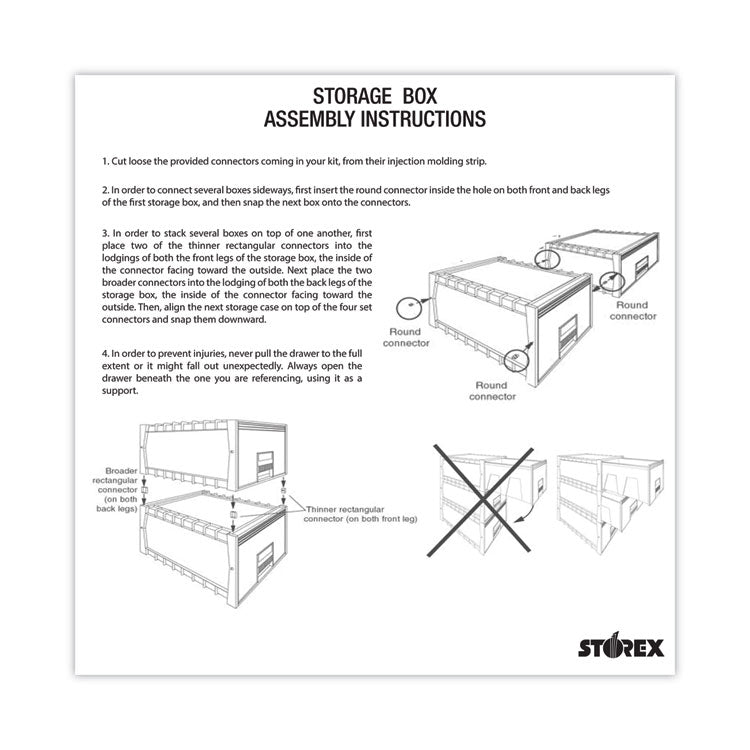 Storex Archive Storage Drawers with Key Lock, Legal Files, 18.25" x 24" x 11.5", Black/Gray (STX61155U01C)