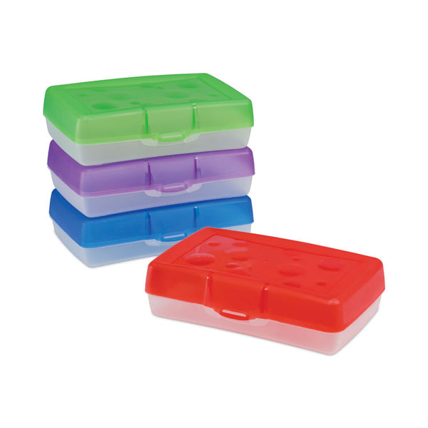 Storex Pencil Box, 8.38 x 5.63 x 2.5, Randomly Assorted Colors (STX61605U12C) Each