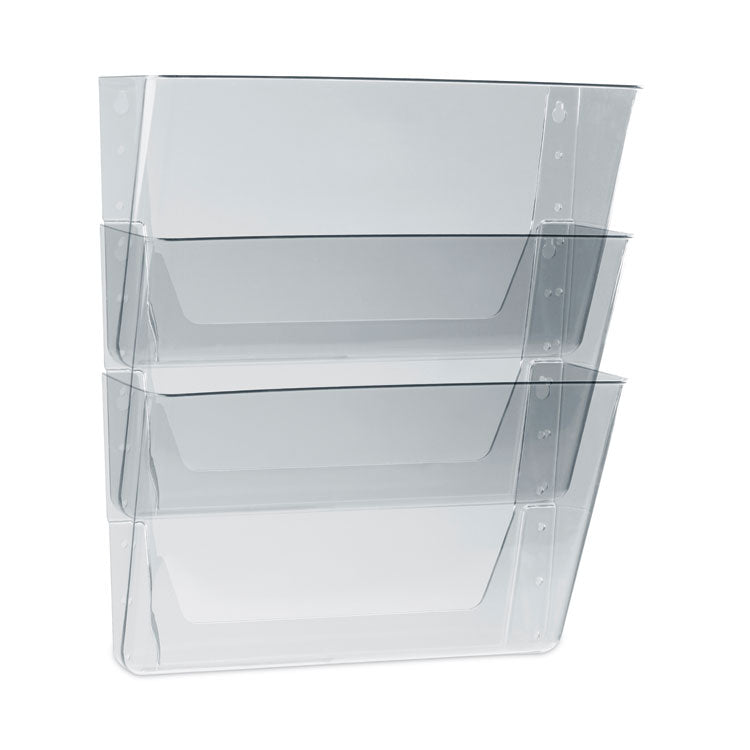 Storex Wall File, 3 Sections, Letter Size, 13" x 4" x 14",  Clear, 3/Set (STX70245U06C) Pack of 3