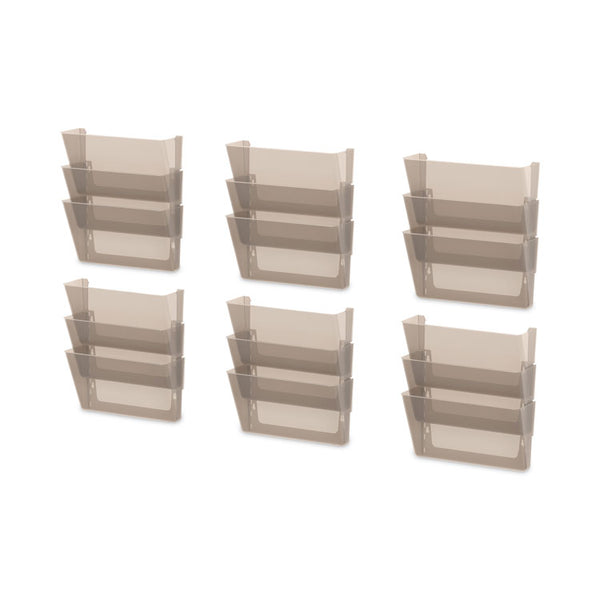 Storex Wall File, 3 Sections, Letter Size, 13" x 4" x 14",  Smoke, 3/Set (STX70246U06C) Pack of 3