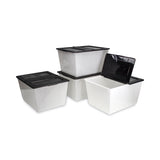 Storex Storage Tote, 16 gal, 22.7" x 18.25" x 12.86", Clear/Black (STX00900U04C) Each