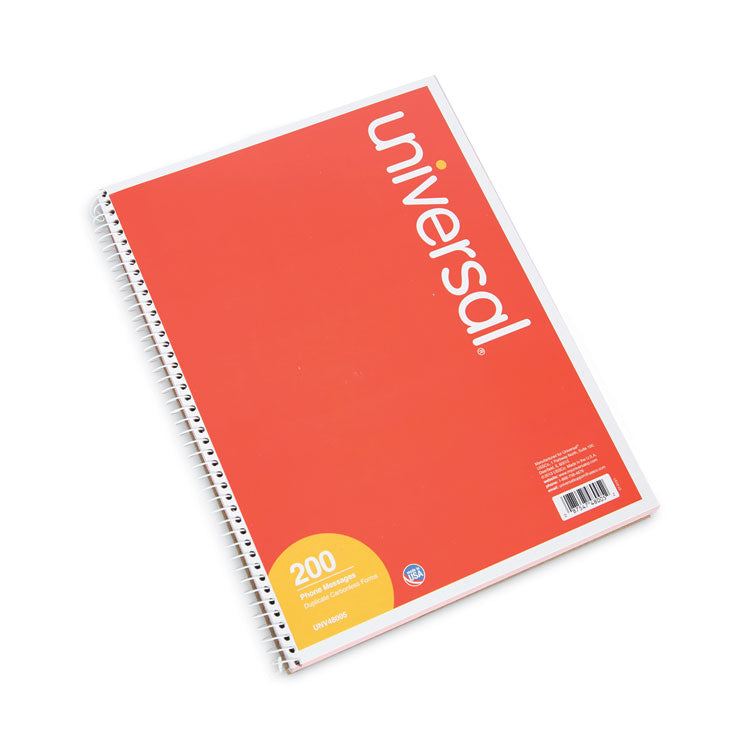 Universal® Wirebound Message Books, Two-Part Carbonless, 5.5 x 3.88, 4 Forms/Sheet, 200 Forms Total (UNV48005)