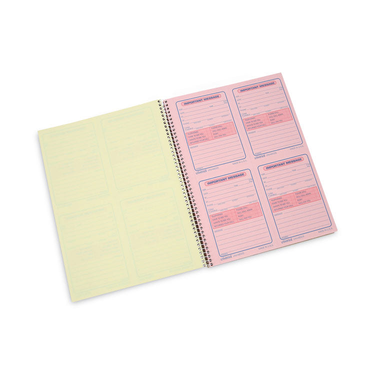 Universal® Wirebound Message Books, Two-Part Carbonless, 5.5 x 3.88, 4 Forms/Sheet, 200 Forms Total (UNV48005)