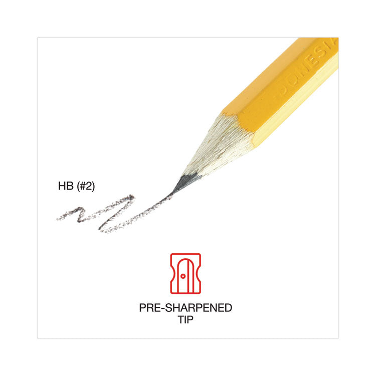 Universal™ #2 Pre-Sharpened Woodcase Pencil, HB (#2), Black Lead, Yellow Barrel, 24/Pack (UNV55401)