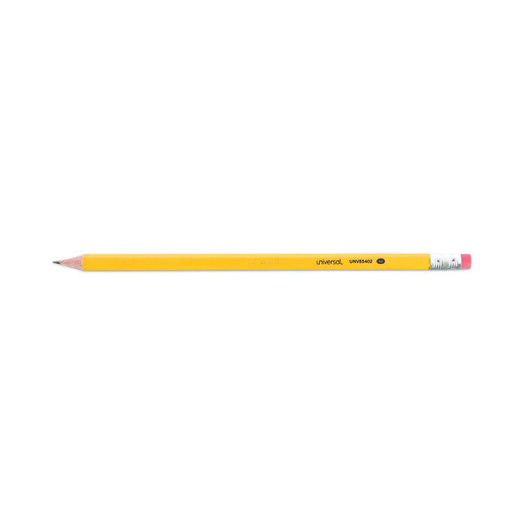 Universal™ #2 Pre-Sharpened Woodcase Pencil, HB (#2), Black Lead, Yellow Barrel, 72/Pack (UNV55402)