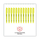 Universal™ Pocket Highlighters, Fluorescent Yellow Ink, Chisel Tip, Yellow Barrel, Dozen (UNV08851)