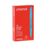 Universal™ Pocket Highlighters, Fluorescent Blue Ink, Chisel Tip, Blue Barrel, Dozen (UNV08854) Case of 12
