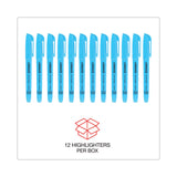 Universal™ Pocket Highlighters, Fluorescent Blue Ink, Chisel Tip, Blue Barrel, Dozen (UNV08854) Case of 12