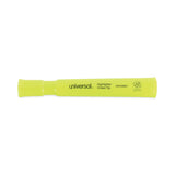 Universal™ Desk Highlighters, Fluorescent Yellow Ink, Chisel Tip, Yellow Barrel, Dozen (UNV08861) Case of 12