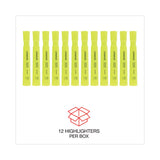 Universal™ Desk Highlighters, Fluorescent Yellow Ink, Chisel Tip, Yellow Barrel, Dozen (UNV08861) Case of 12