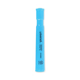 Universal™ Desk Highlighters, Fluorescent Blue Ink, Chisel Tip, Blue Barrel, Dozen (UNV08864)