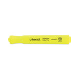 Universal™ Desk Highlighter Value Pack, Fluorescent Yellow Ink, Chisel Tip, Yellow Barrel, 36/Pack (UNV08866)