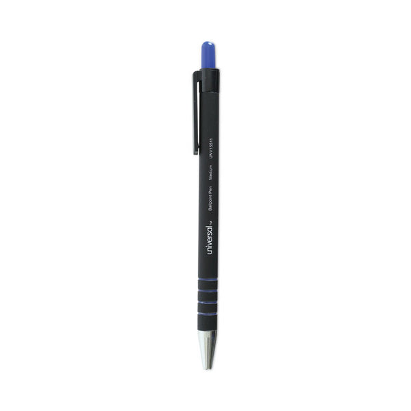 Universal™ Ballpoint Pen, Retractable, Medium 1 mm, Blue Ink, Blue Barrel, Dozen (UNV15511)