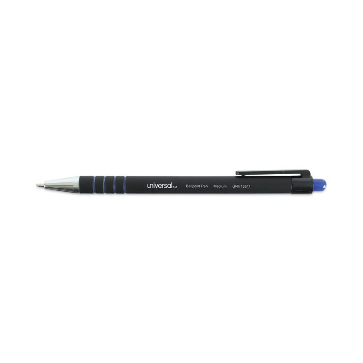 Universal™ Ballpoint Pen, Retractable, Medium 1 mm, Blue Ink, Blue Barrel, Dozen (UNV15511)