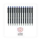 Universal™ Ballpoint Pen, Retractable, Medium 1 mm, Blue Ink, Blue Barrel, Dozen (UNV15511)