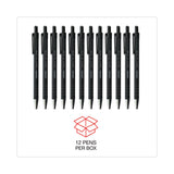 Universal™ Ballpoint Pen, Retractable, Fine 0.7 mm, Black Ink, Black Barrel, Dozen (UNV15520)