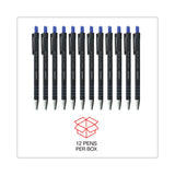 Universal™ Ballpoint Pen, Retractable, Fine 0.7 mm, Blue Ink, Blue Barrel, Dozen (UNV15521)