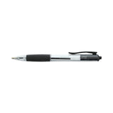 Universal™ Comfort Grip Ballpoint Pen, Retractable, Medium 1 mm, Black Ink, Clear/Black Barrel, Dozen (UNV15530)