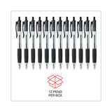 Universal™ Comfort Grip Ballpoint Pen, Retractable, Medium 1 mm, Black Ink, Clear/Black Barrel, Dozen (UNV15530)