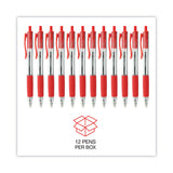 Universal™ Comfort Grip Ballpoint Pen, Retractable, Medium 1 mm, Red Ink, Clear/Red Barrel, Dozen (UNV15532) 1 Dozen