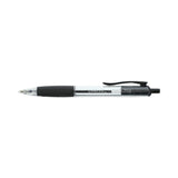 Universal™ Comfort Grip Ballpoint Pen, Retractable, Medium 1 mm, Black Ink, Clear/Black Barrel, 48/Pack (UNV15533)