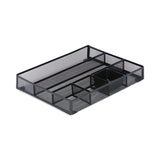 Universal® Metal Mesh Drawer Organizer, Six Compartments, 15 x 11.88 x 2.5, Black (UNV20021)