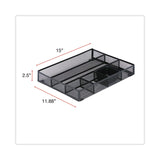 Universal® Metal Mesh Drawer Organizer, Six Compartments, 15 x 11.88 x 2.5, Black (UNV20021)
