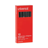 Universal™ Ballpoint Pen, Stick, Medium 1 mm, Black Ink, Gray/Black Barrel, Dozen (UNV27410) Pack of 12