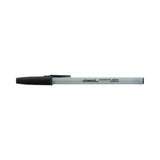 Universal™ Ballpoint Pen, Stick, Medium 1 mm, Black Ink, Gray/Black Barrel, Dozen (UNV27410) Pack of 12