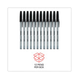 Universal™ Ballpoint Pen, Stick, Medium 1 mm, Black Ink, Gray/Black Barrel, Dozen (UNV27410) Pack of 12