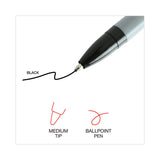 Universal™ Ballpoint Pen, Stick, Medium 1 mm, Black Ink, Gray/Black Barrel, Dozen (UNV27410) Pack of 12