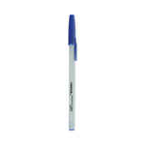 Universal™ Ballpoint Pen, Stick, Medium 1 mm, Blue Ink, Gray/Blue Barrel, Dozen (UNV27411) Pack of 12