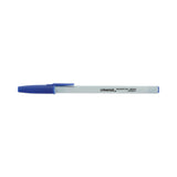 Universal™ Ballpoint Pen, Stick, Medium 1 mm, Blue Ink, Gray/Blue Barrel, Dozen (UNV27411) Pack of 12