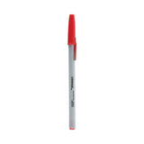 Universal™ Ballpoint Pen, Stick, Medium 1 mm, Red Ink, Gray/Red Barrel, Dozen (UNV27412)