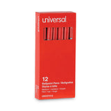 Universal™ Ballpoint Pen, Stick, Medium 1 mm, Red Ink, Gray/Red Barrel, Dozen (UNV27412)