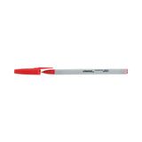 Universal™ Ballpoint Pen, Stick, Medium 1 mm, Red Ink, Gray/Red Barrel, Dozen (UNV27412)