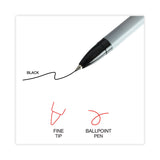 Universal™ Ballpoint Pen, Stick, Fine 0.7 mm, Black Ink, Gray/Black Barrel, Dozen (UNV27420)