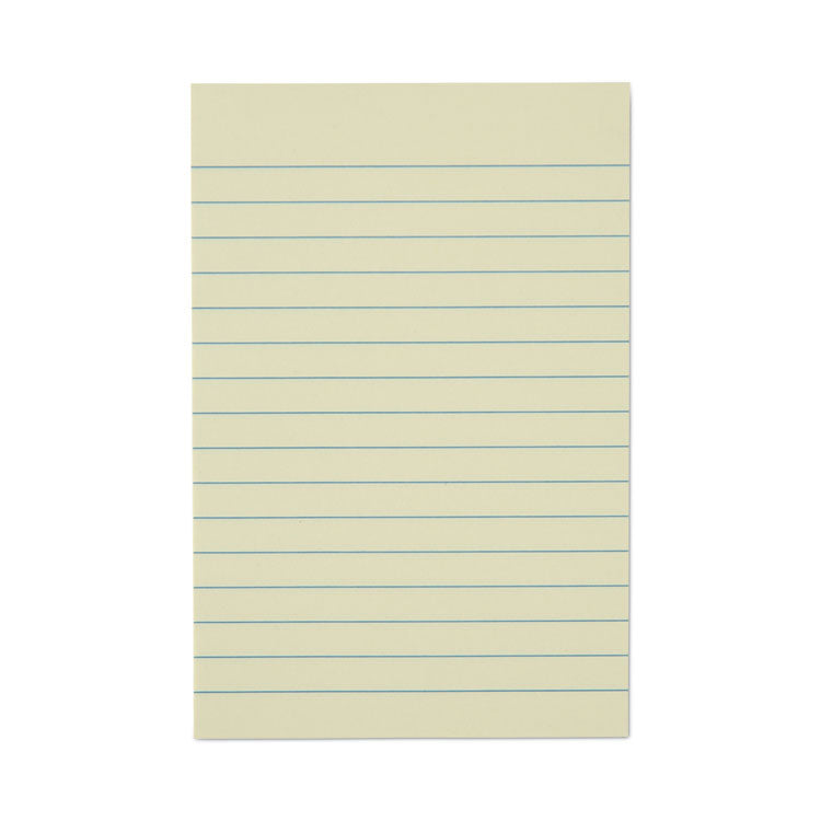 Universal® Recycled Self-Stick Note Pads, Note Ruled, 4" x 6", Yellow, 100 Sheets/Pad, 12 Pads/Pack (UNV28073)