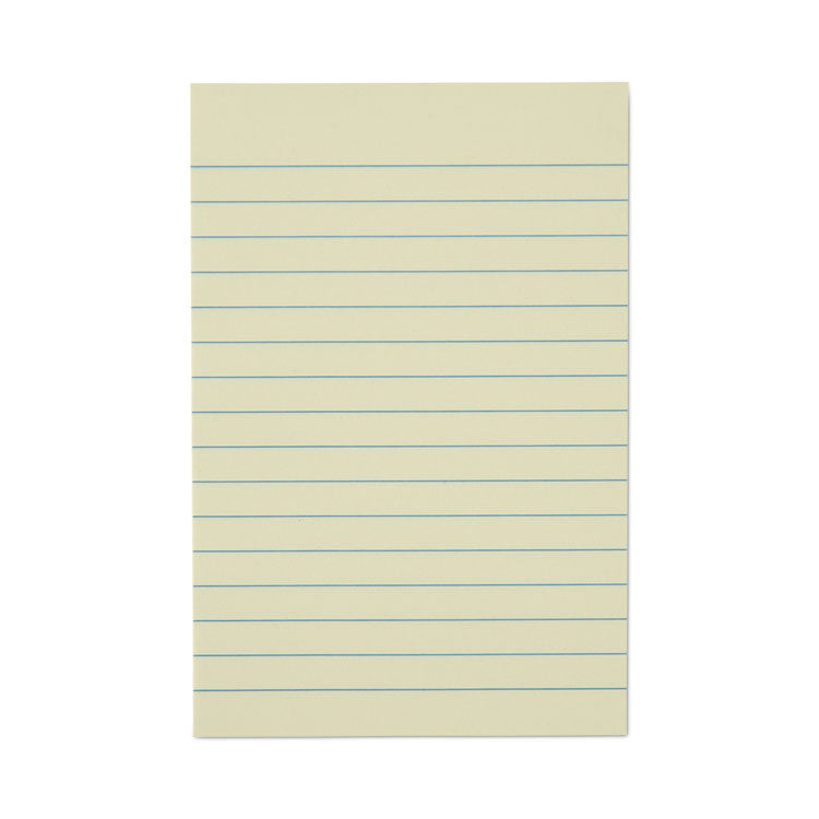 Universal® Recycled Self-Stick Note Pads, Note Ruled, 4" x 6", Yellow, 100 Sheets/Pad, 12 Pads/Pack (UNV28073) Pack of 12