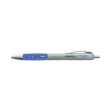 Universal™ Comfort Grip Gel Pen, Retractable, Medium 0.7 mm, Blue Ink, Gray/Blue/Silver Barrel, Dozen (UNV39721)