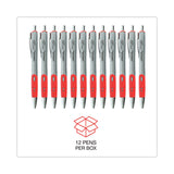 Universal™ Comfort Grip Gel Pen, Retractable, Medium 0.7 mm, Red Ink, Gray/Red/Silver Barrel, Dozen (UNV39722) 1 Dozen
