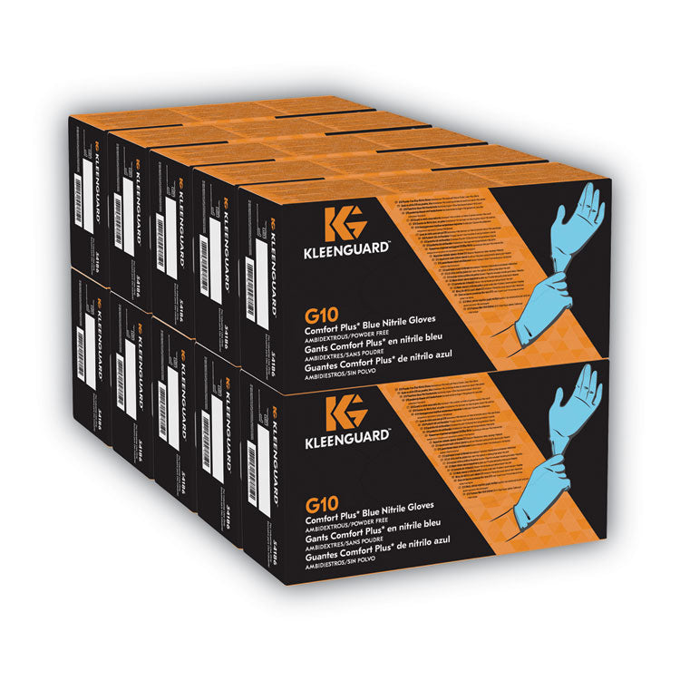 KleenGuard™ G10 Comfort Plus Blue Nitrile Gloves, Light Blue, Small, 100/Box (KCC54186) Box of 100