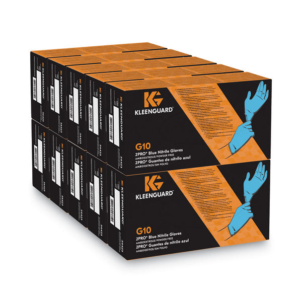 KleenGuard™ G10 2PRO Nitrile Gloves, Blue, Large, 100/Box (KCC54423) Box of 100