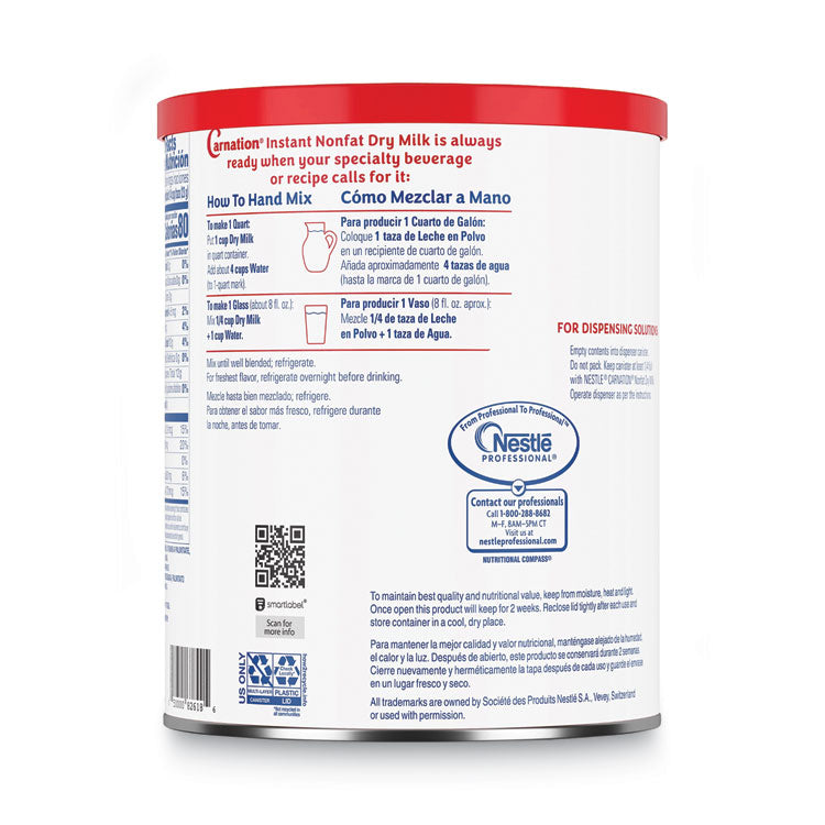 Carnation® Instant Nonfat Dry Milk, Unsweetened, 22.75 oz Canister, 4/Carton (NES22928CT) Case of 4